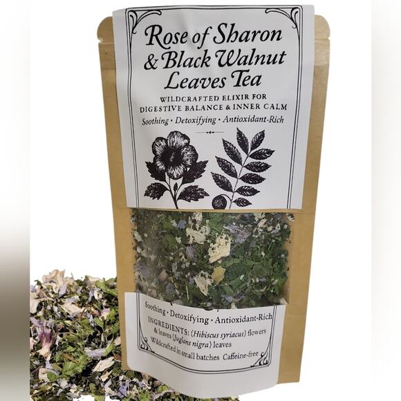 Rose of Sharon & Black Walnut Leaf Herbal Tea | Detox, Skin, Gut Health Blend - Picture 1 of 2